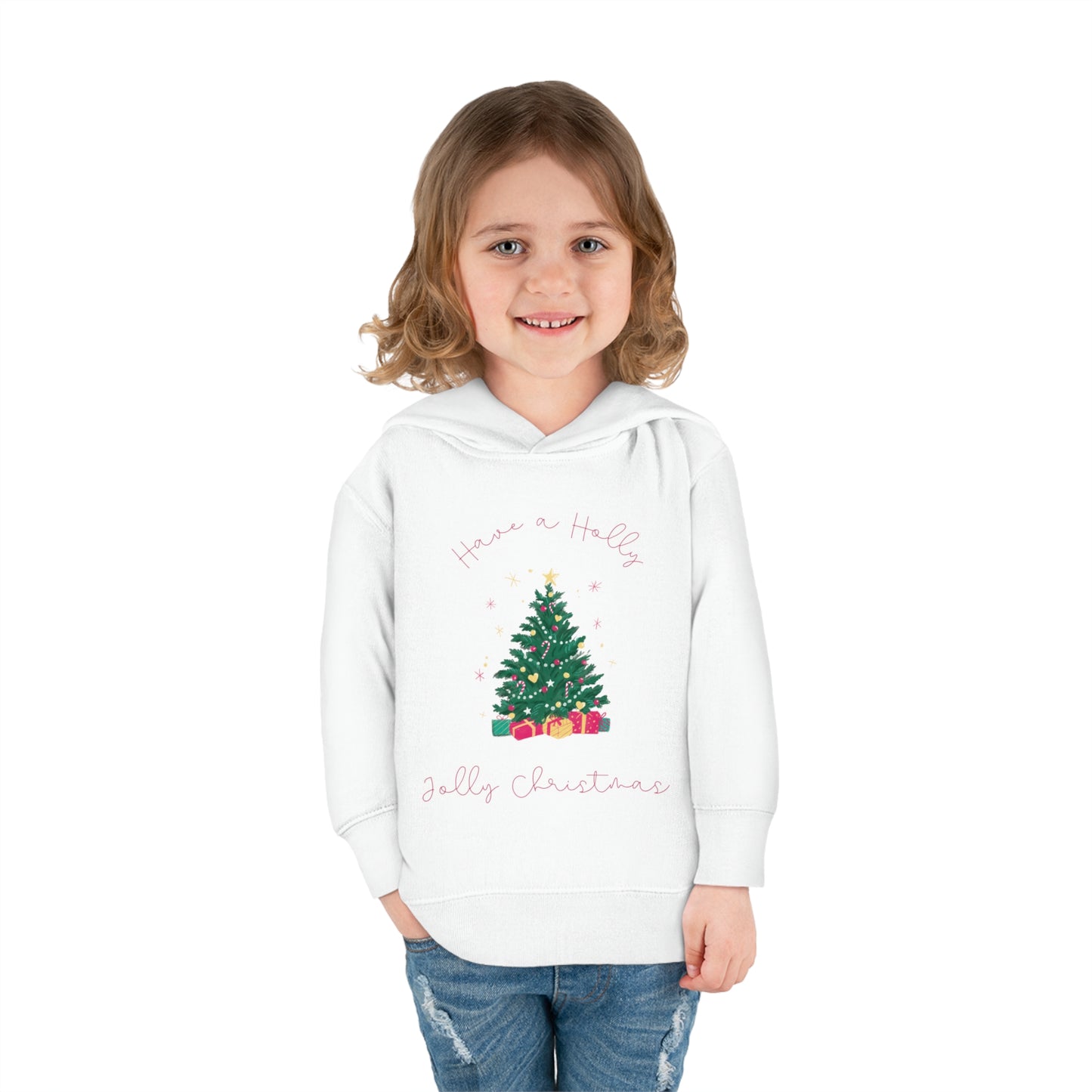 Toddler Holly Jolly Christmas Pullover Fleece Hoodie