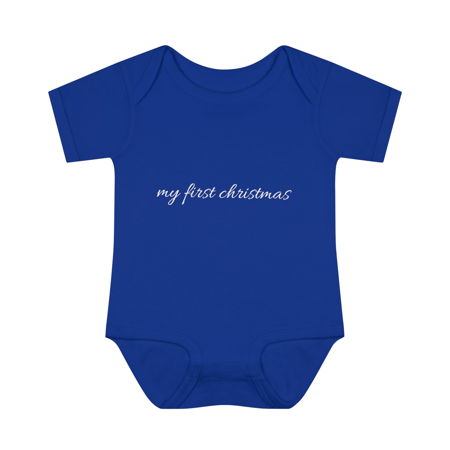 My First Christmas Short Sleeve Onesie Infant Baby Rib Bodysuit