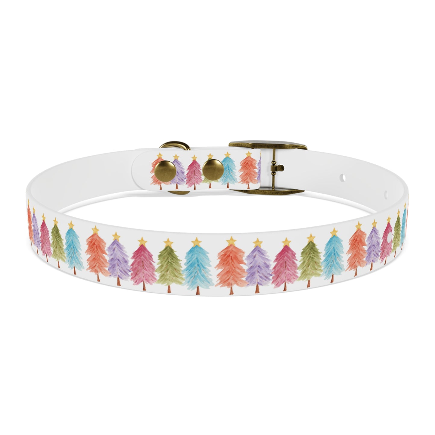 Colorful Christmas Tree Dog Collar