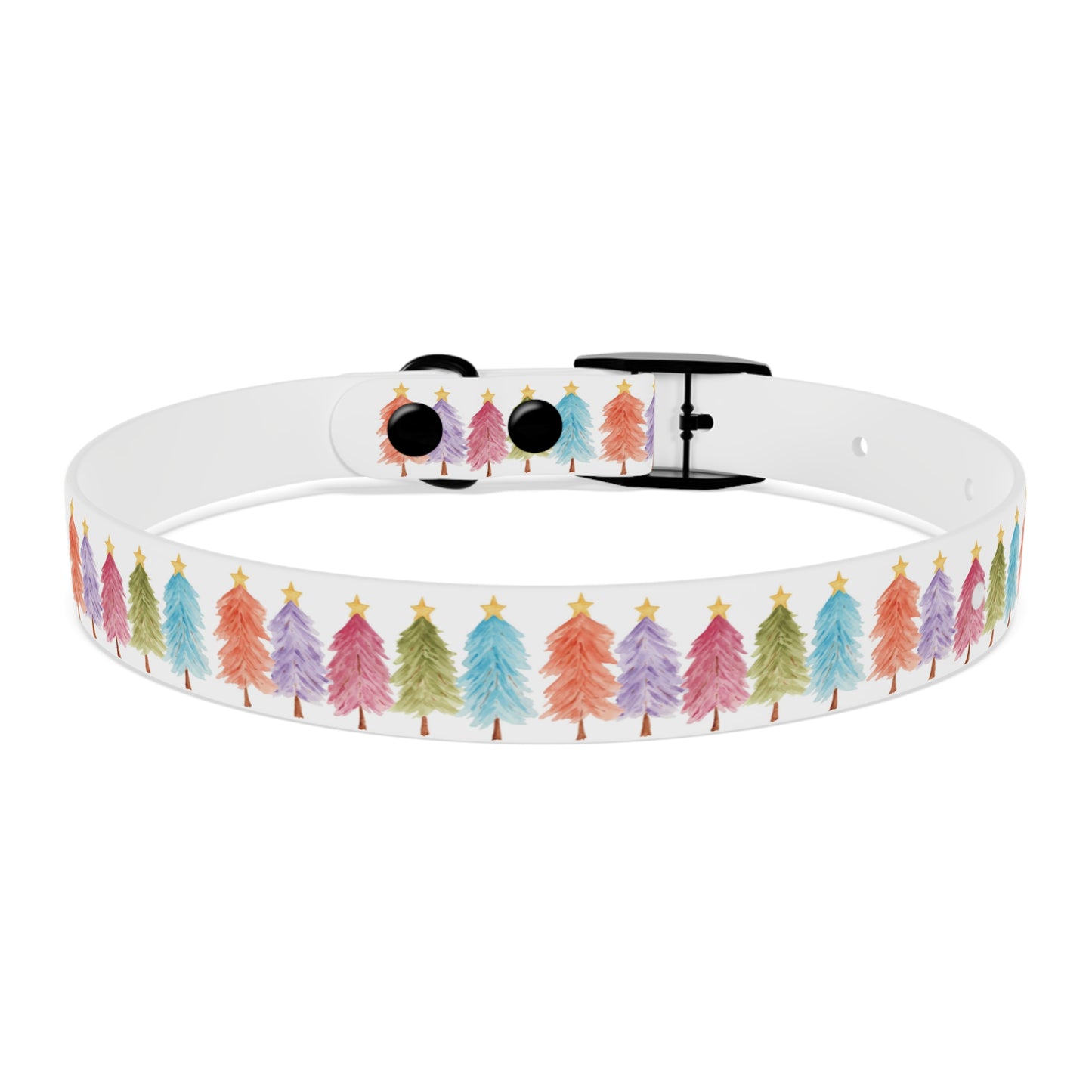 Colorful Christmas Tree Dog Collar