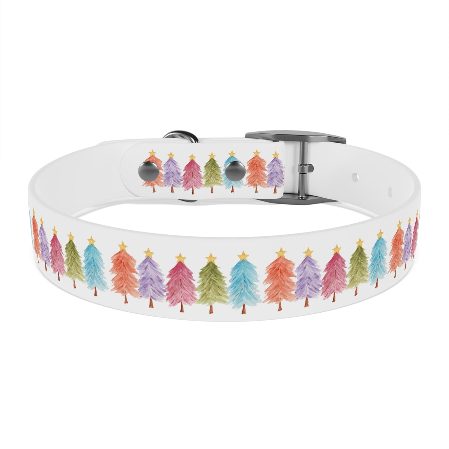 Colorful Christmas Tree Dog Collar