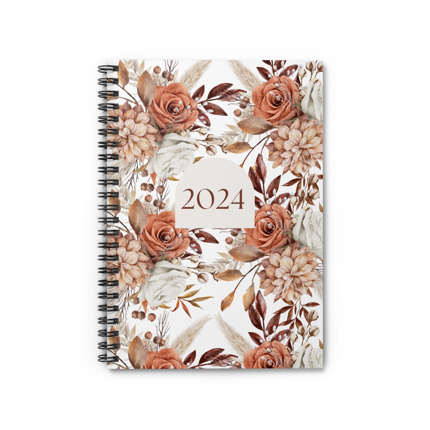 2024 Floral Spiral Notebook - Ruled Line