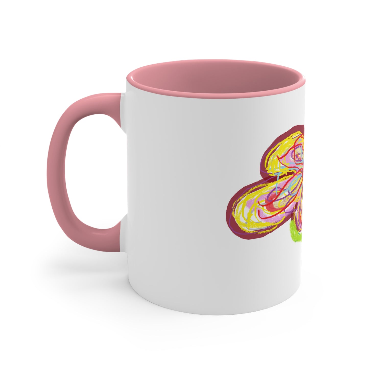 Drawn Flower Coffee Mug, 11oz