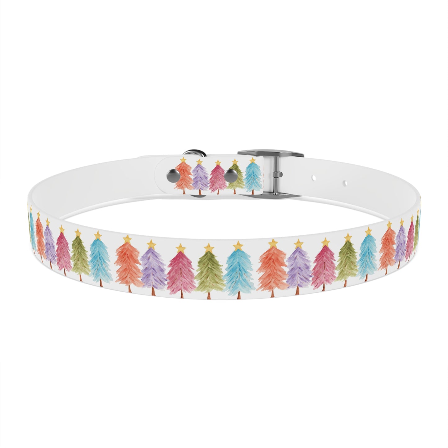 Colorful Christmas Tree Dog Collar