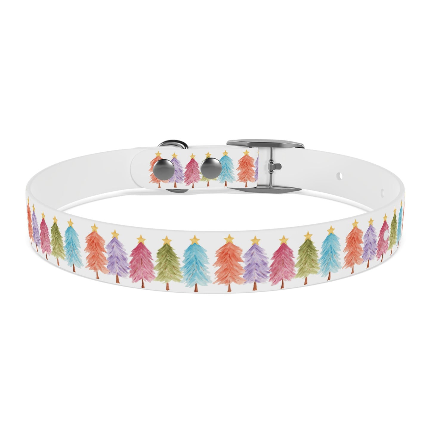 Colorful Christmas Tree Dog Collar