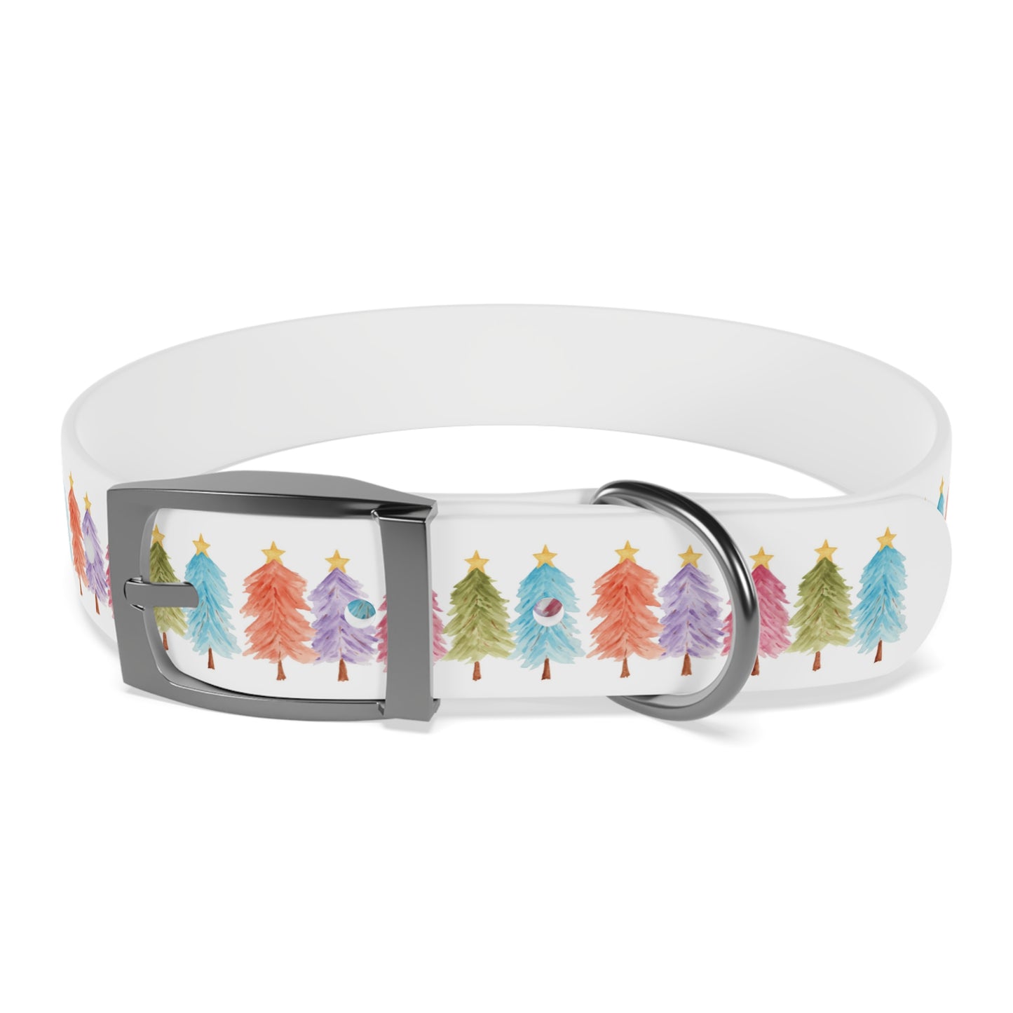 Colorful Christmas Tree Dog Collar