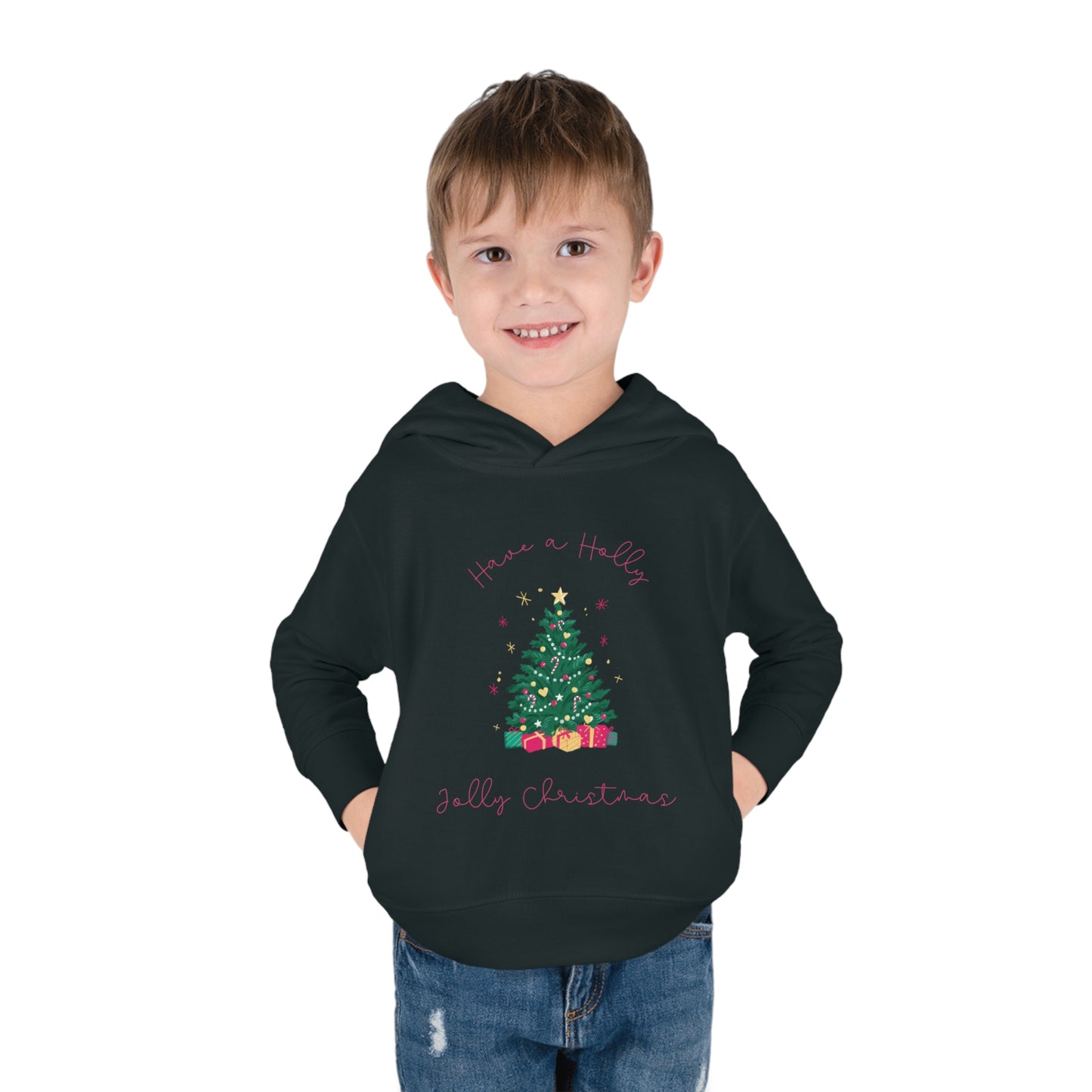 Toddler Holly Jolly Christmas Pullover Fleece Hoodie