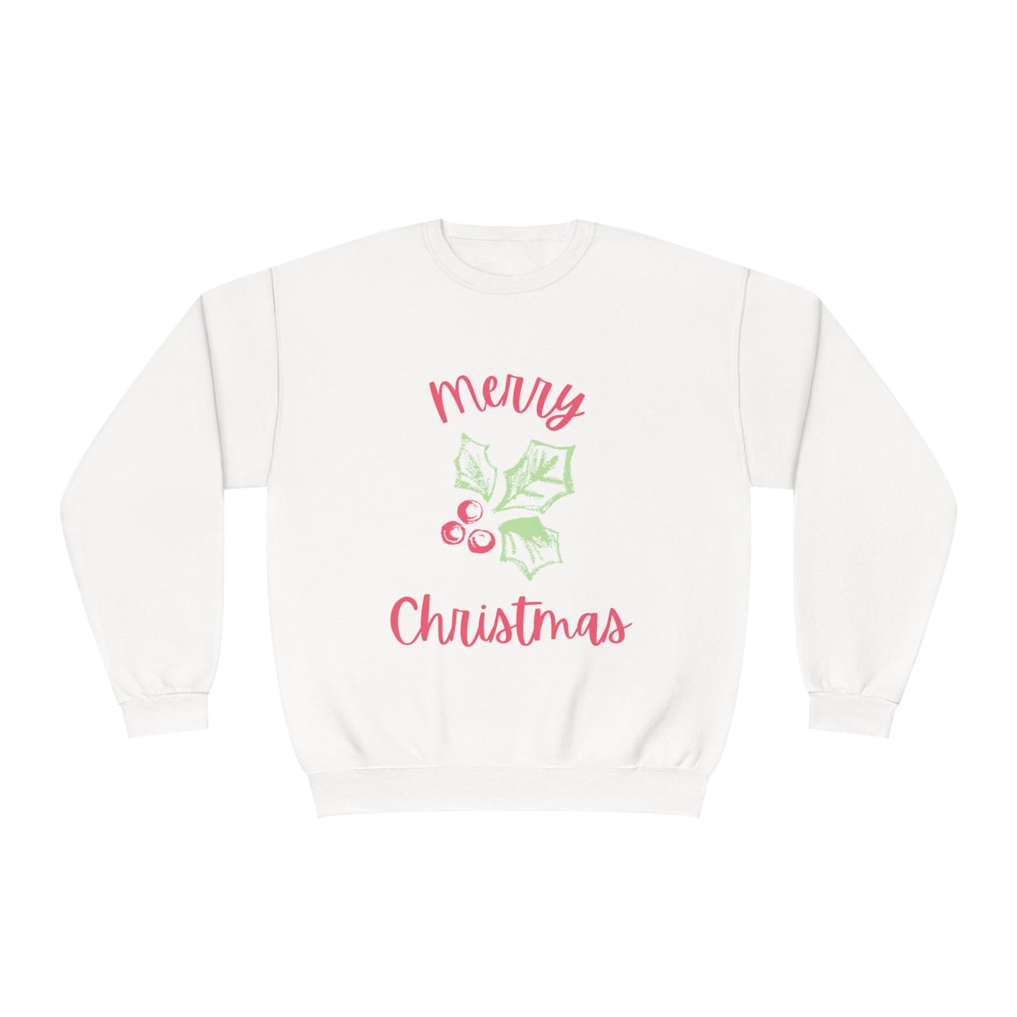 Merry Christmas Holly Leaf Unisex NuBlend® Crewneck Sweatshirt