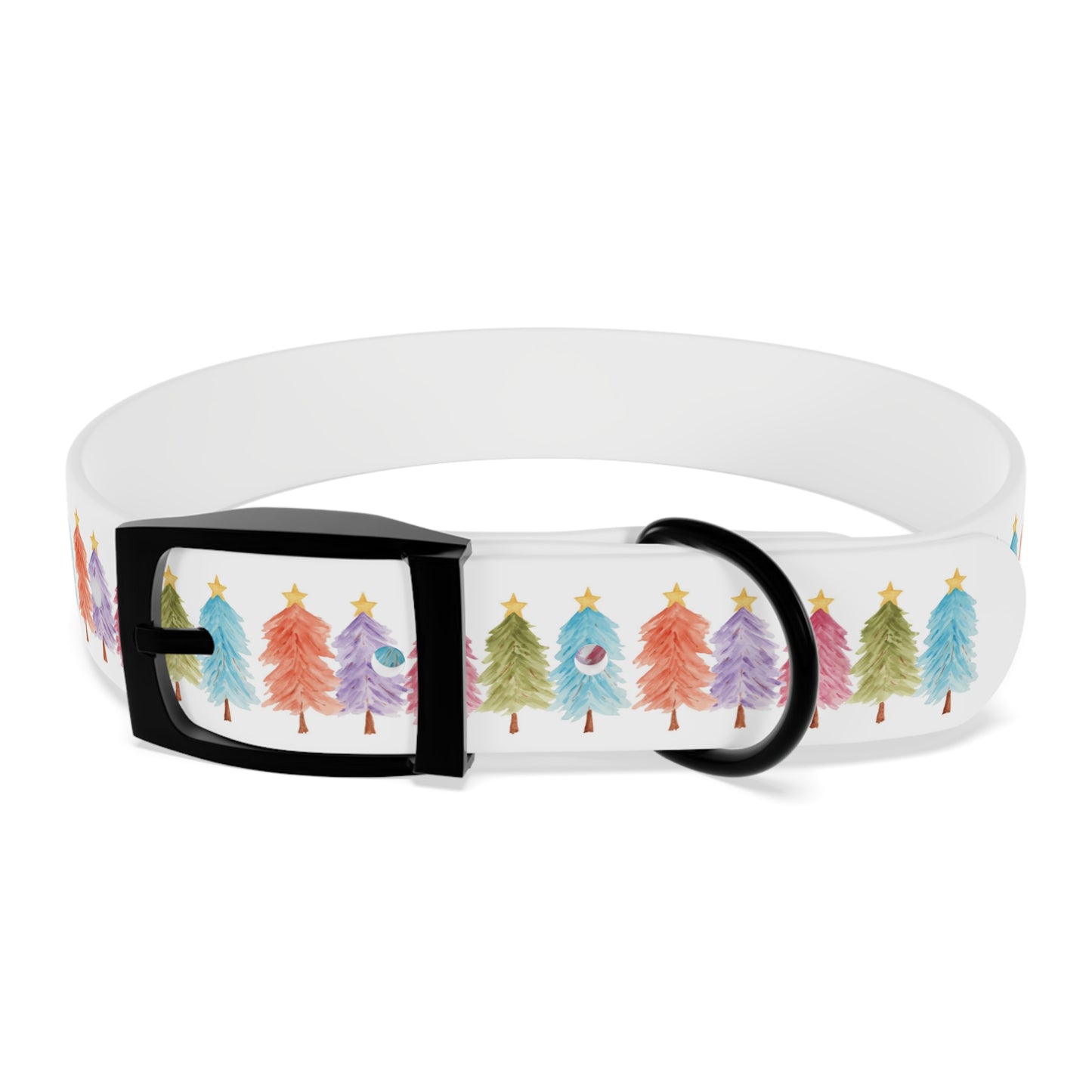 Colorful Christmas Tree Dog Collar