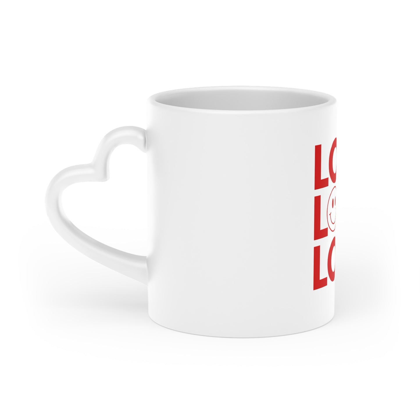 Smiley Face Love Heart-Shaped Mug