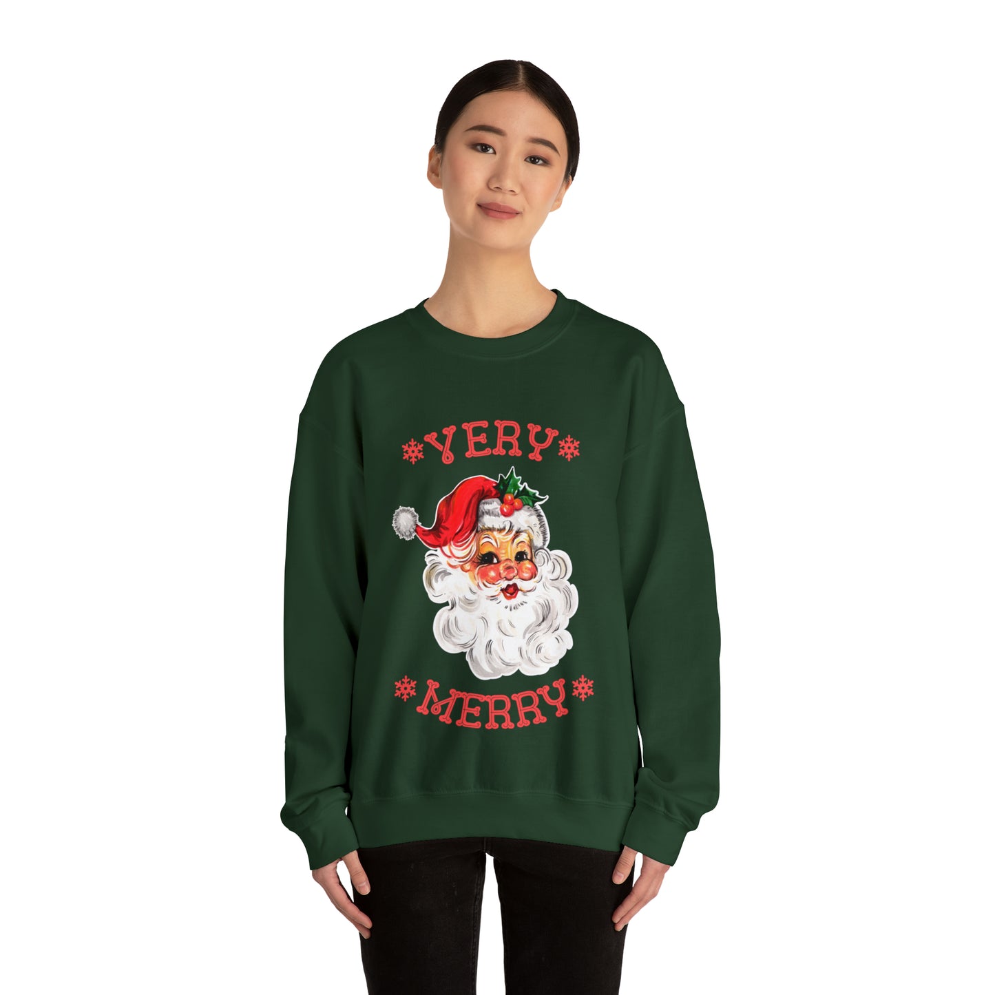 Very Merry Santa Christmas Women's Crewneck Sweatshirt