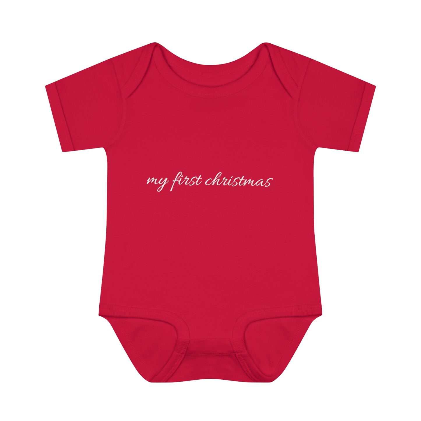 My First Christmas Short Sleeve Onesie Infant Baby Rib Bodysuit