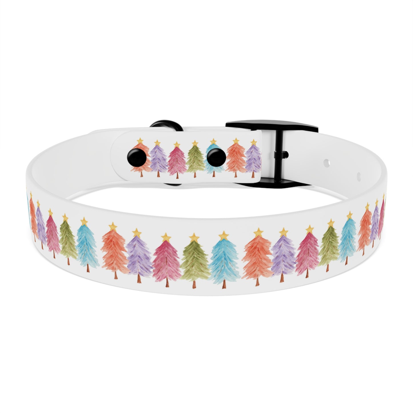 Colorful Christmas Tree Dog Collar