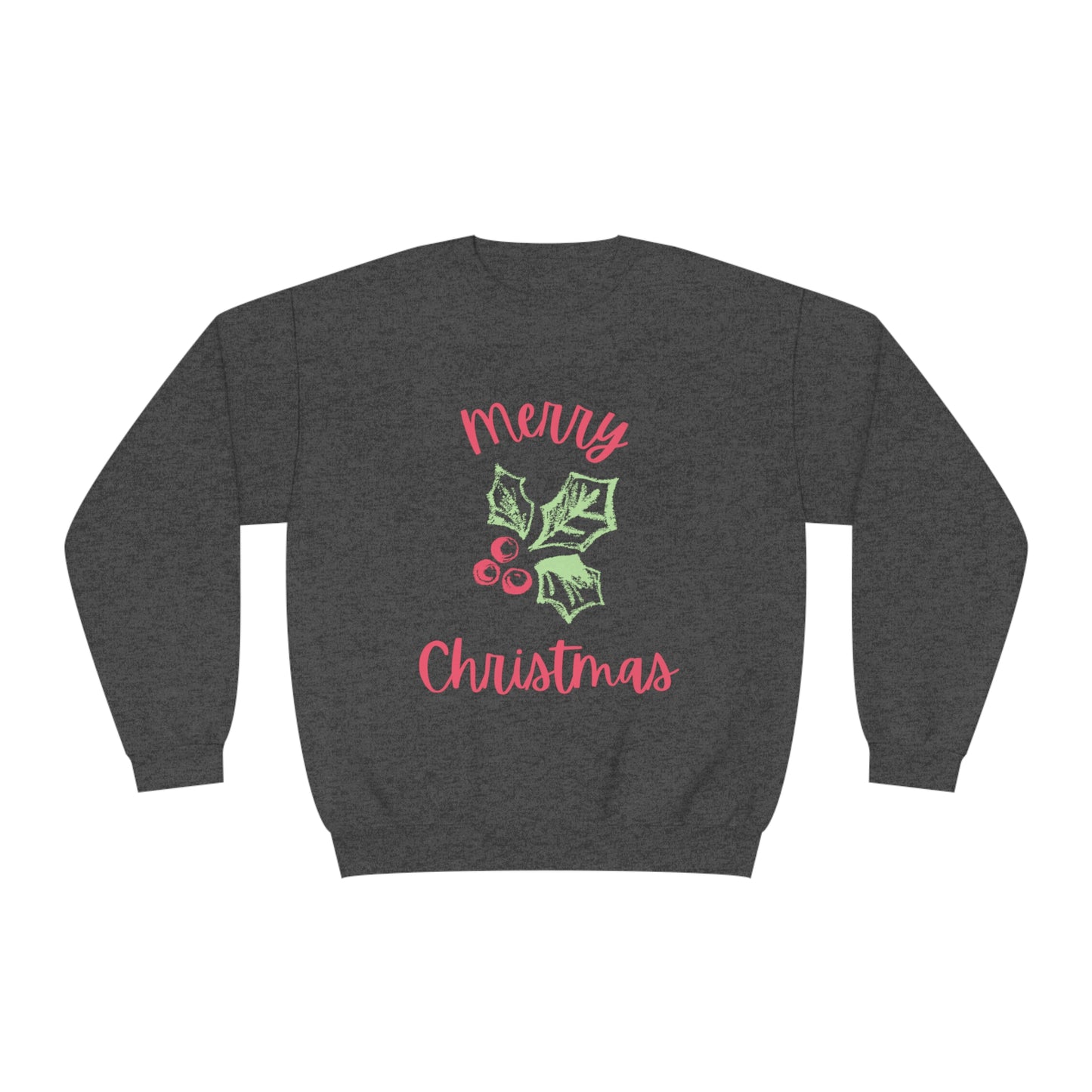 Merry Christmas Holly Leaf Unisex NuBlend® Crewneck Sweatshirt