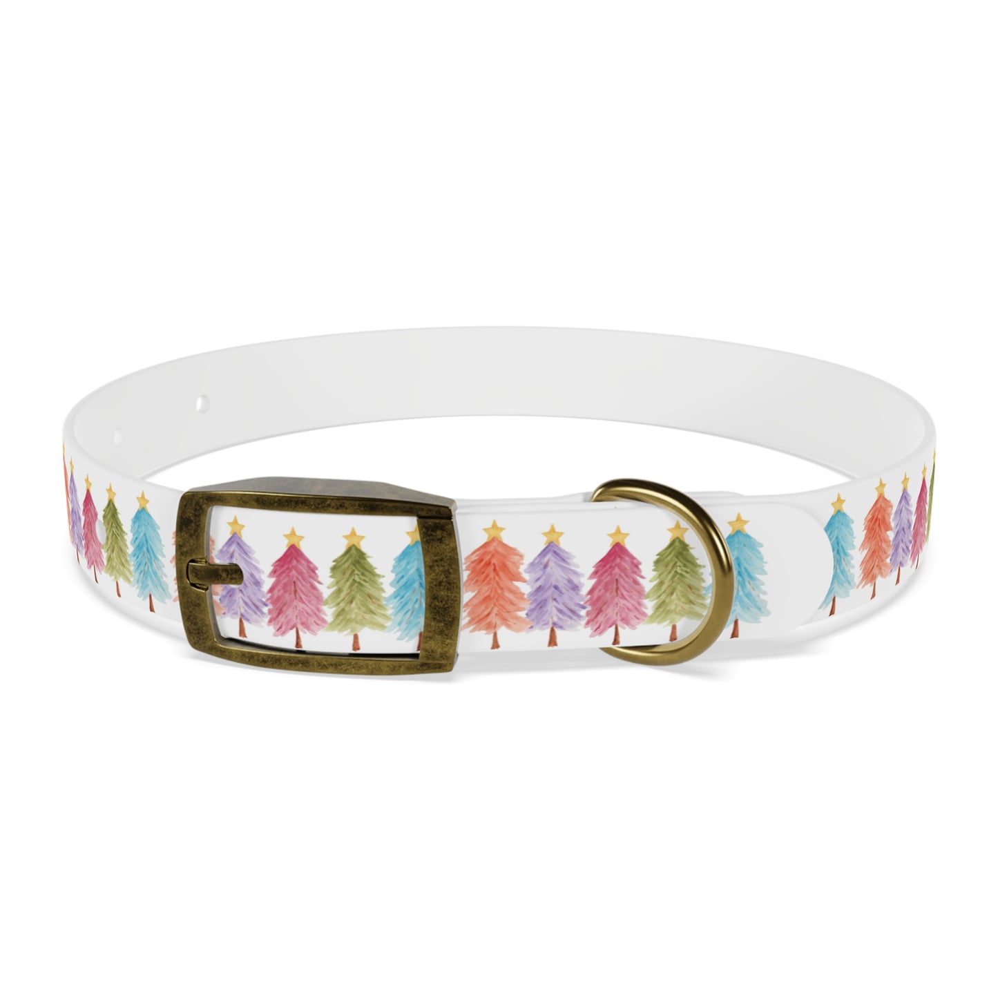 Colorful Christmas Tree Dog Collar