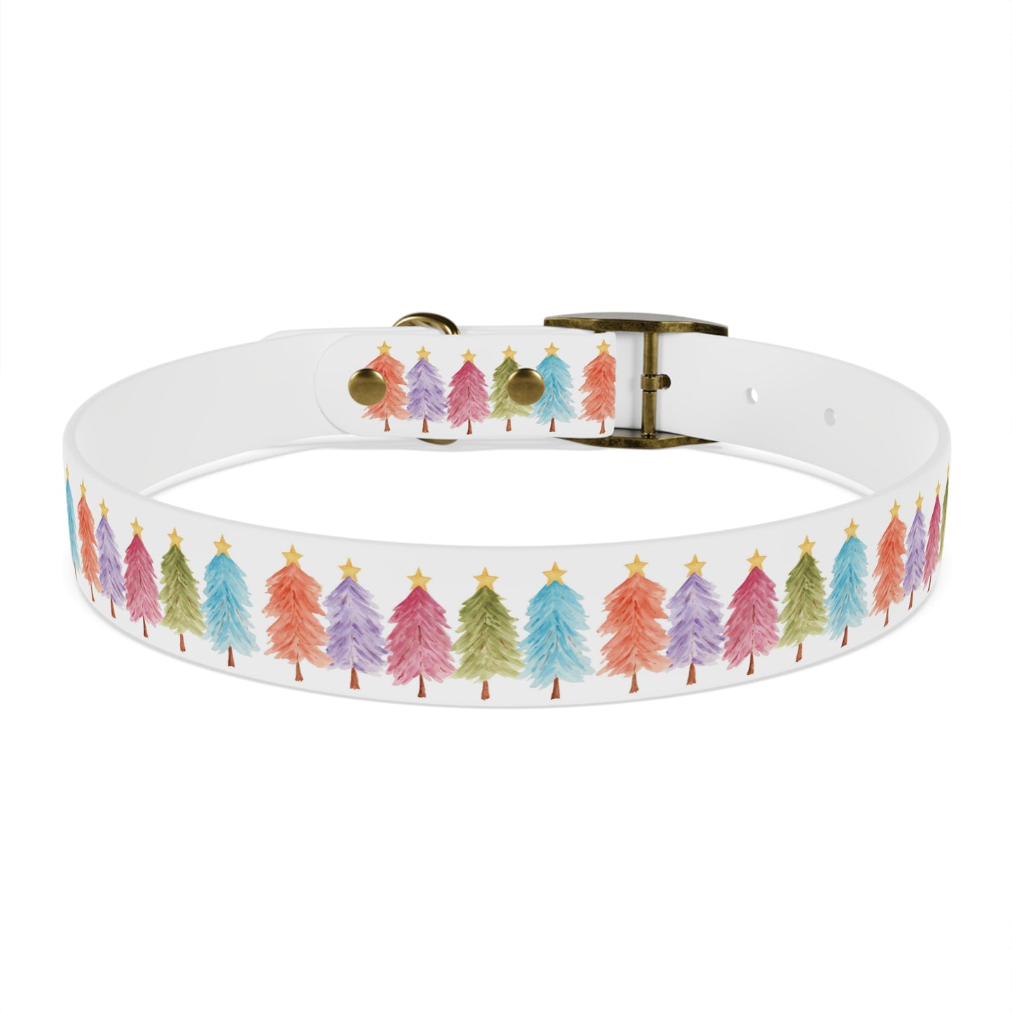 Colorful Christmas Tree Dog Collar