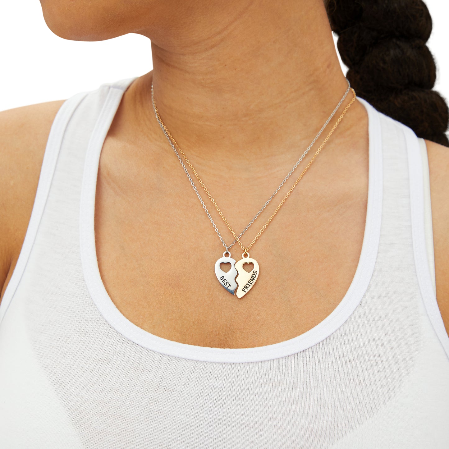 BFF Besties Forever Half Heart Necklace Set