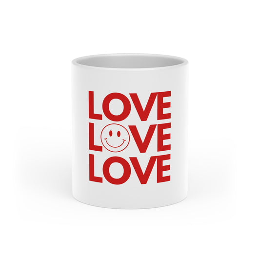 Smiley Face Love Heart-Shaped Mug