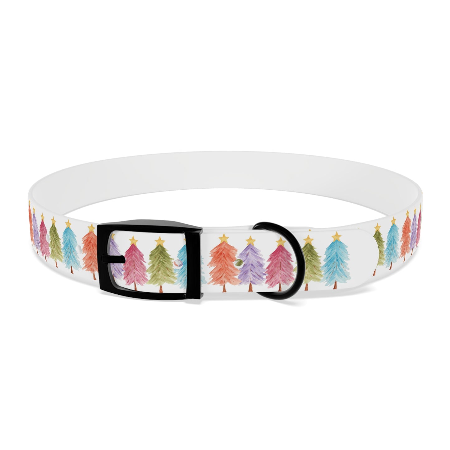 Colorful Christmas Tree Dog Collar