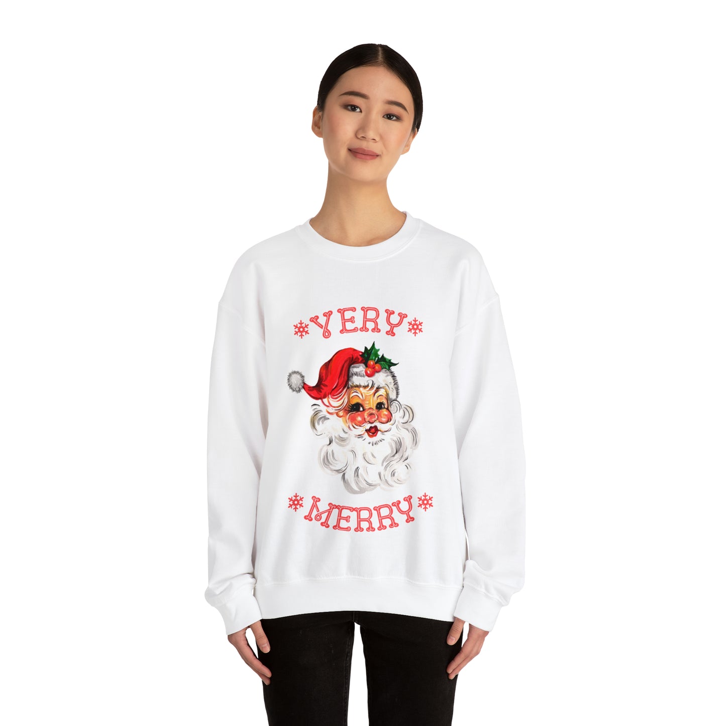 Very Merry Santa Christmas Women's Crewneck Sweatshirt