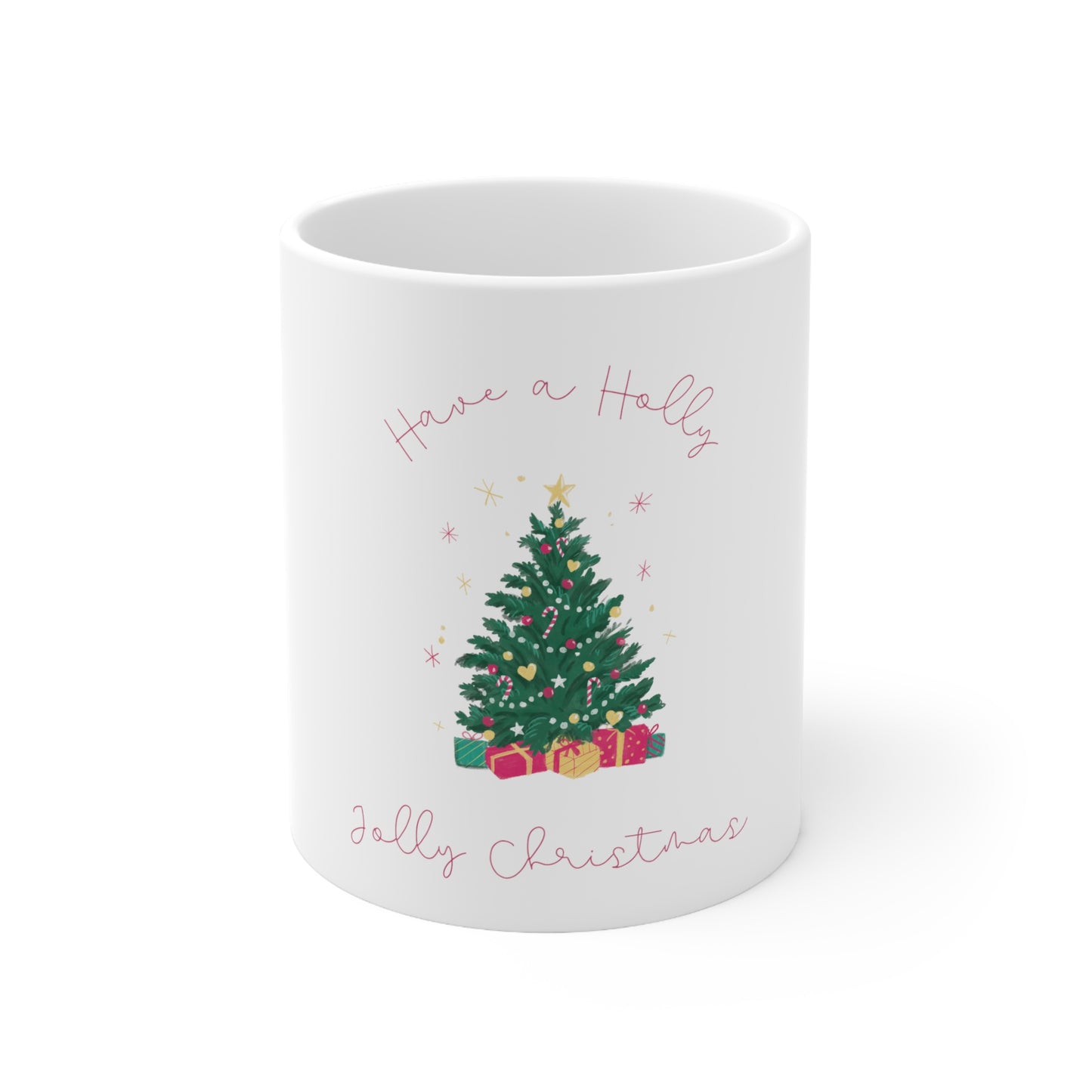 Holly Jolly Christmas Ceramic Mug 11oz