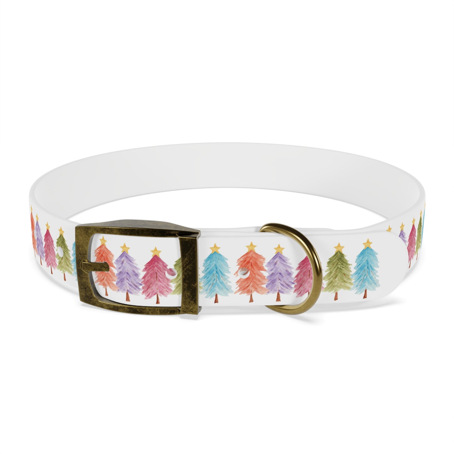 Colorful Christmas Tree Dog Collar