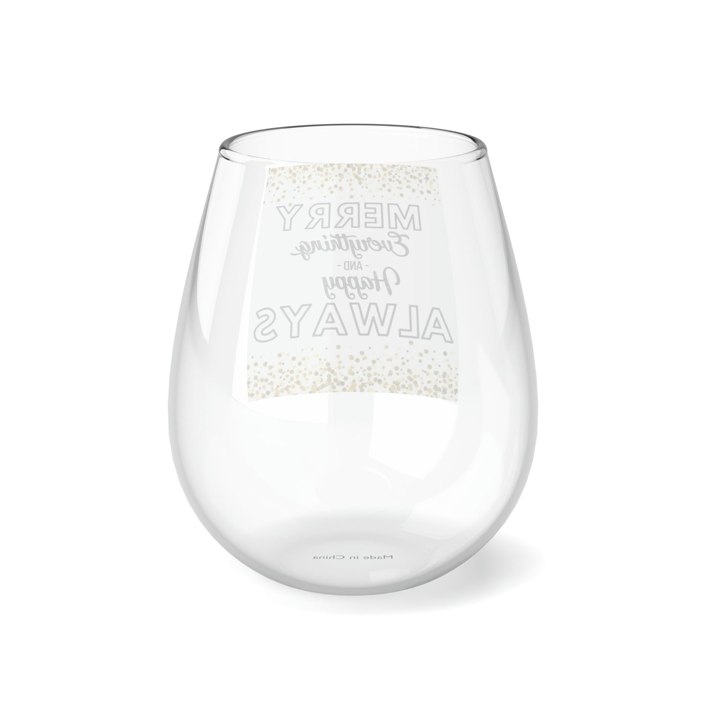 Merry Everything Christmas Holiday Stemless Wine Glass, 11.75oz