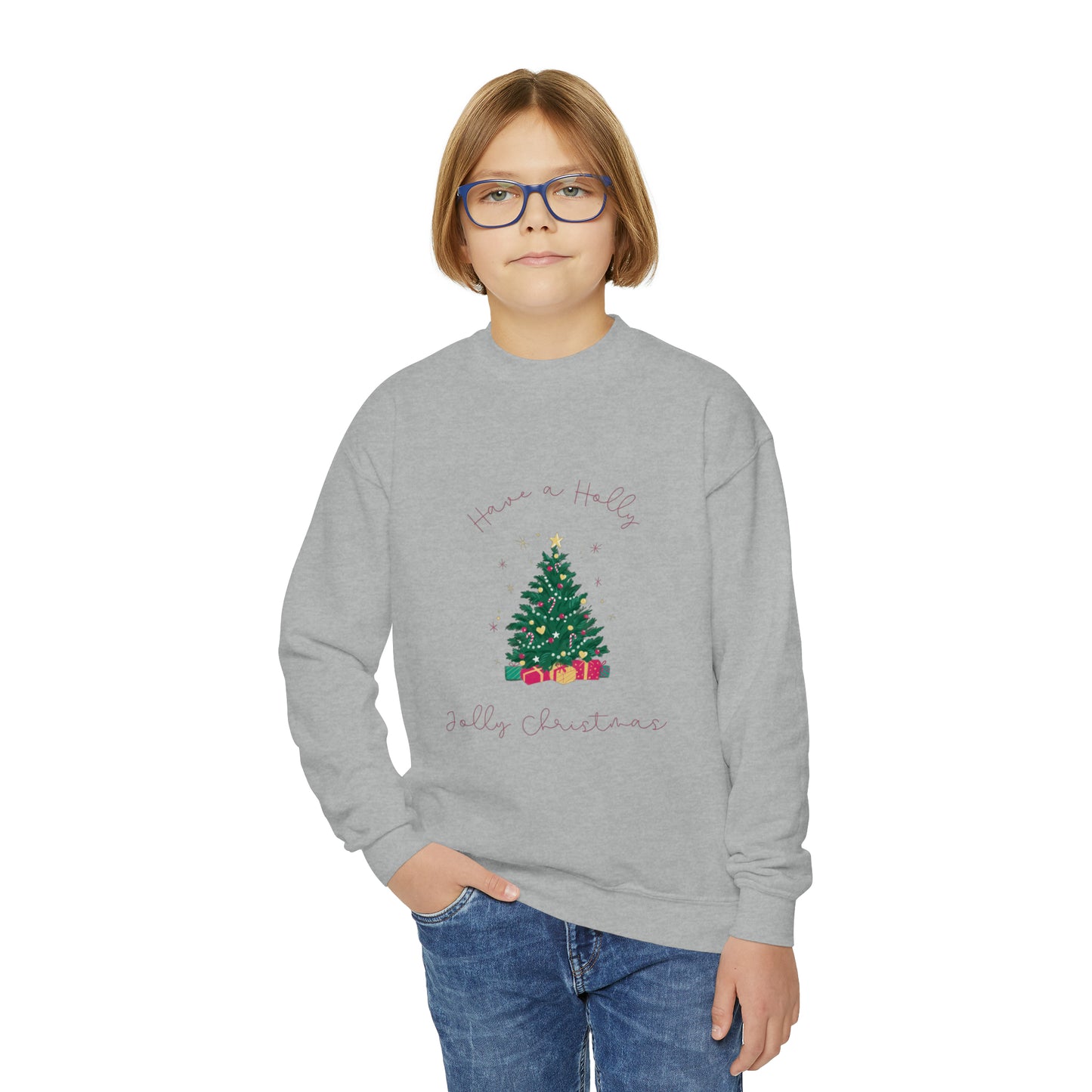 Holly Jolly Christmas Tree Youth Sweatshirt