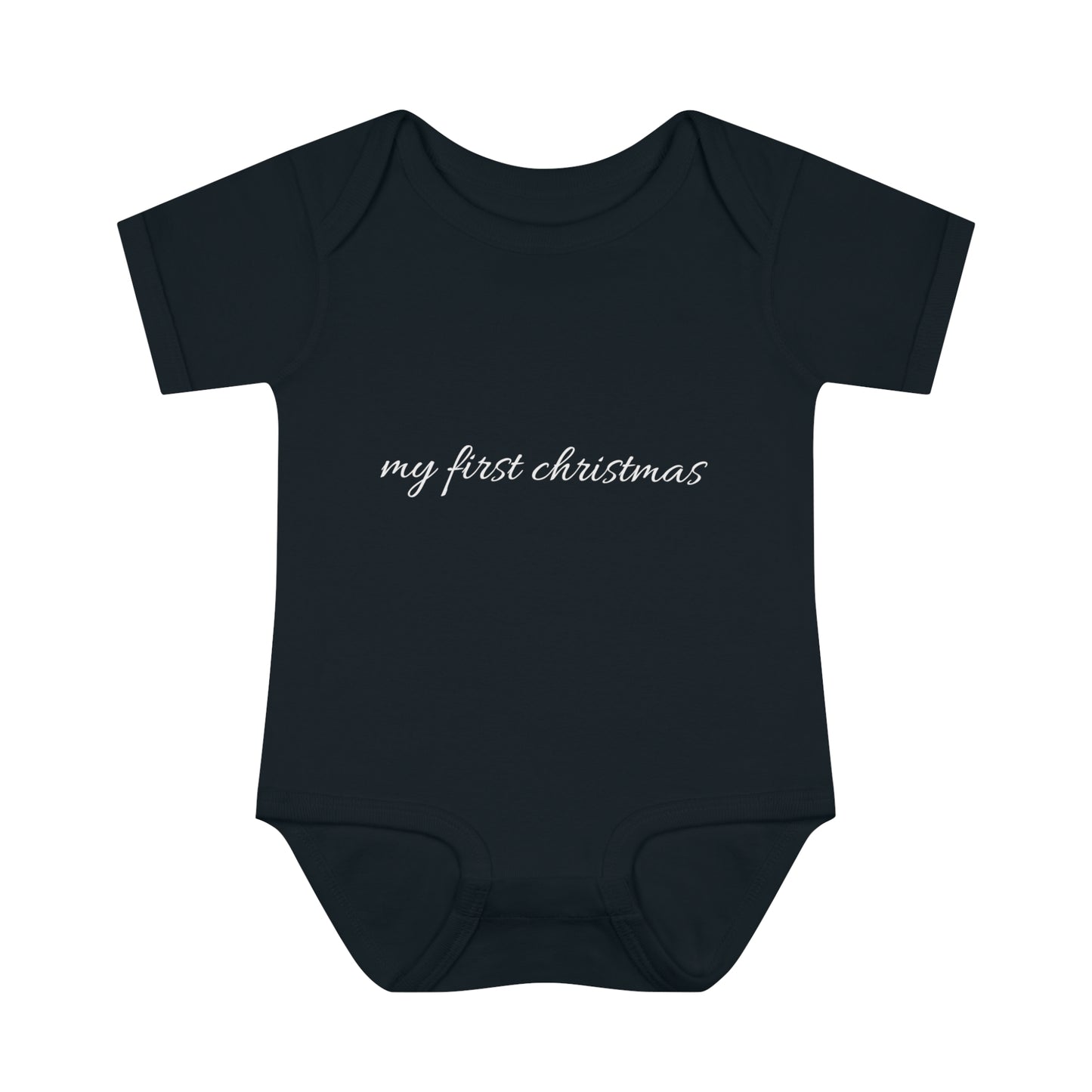 My First Christmas Short Sleeve Onesie Infant Baby Rib Bodysuit