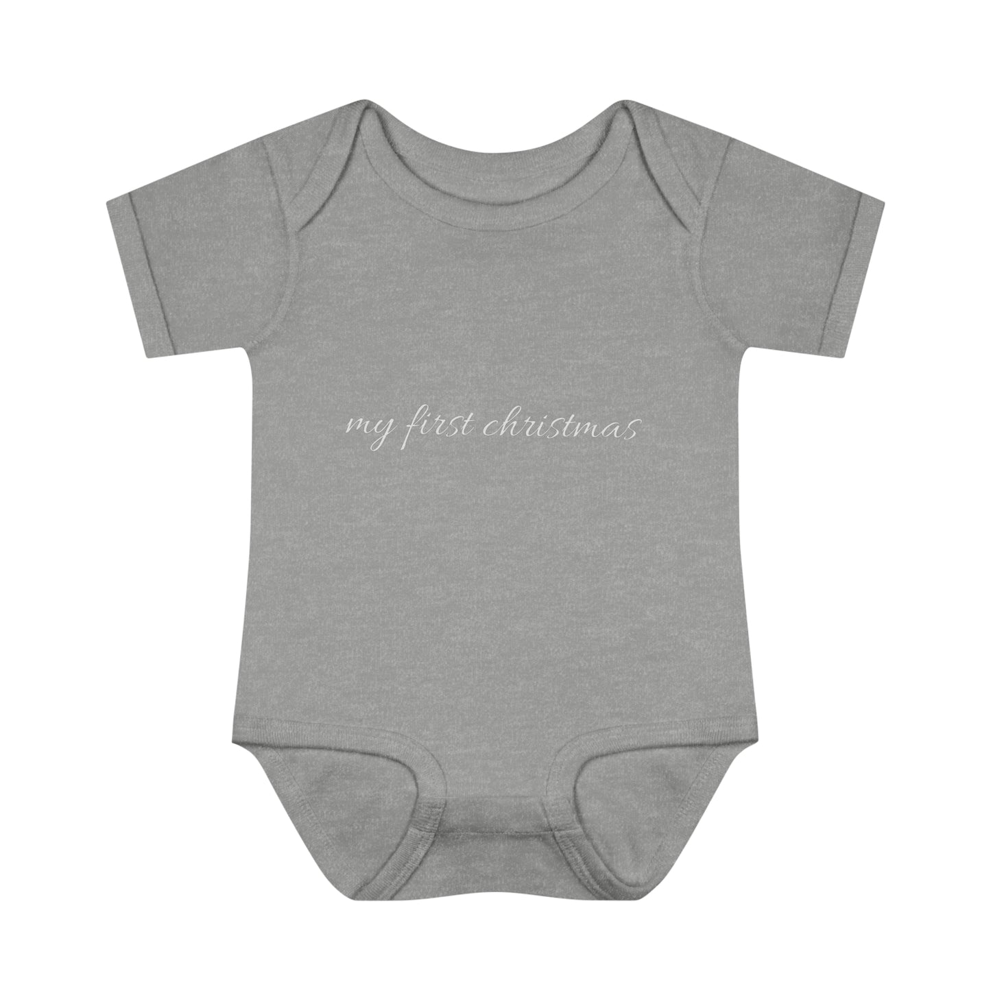 My First Christmas Short Sleeve Onesie Infant Baby Rib Bodysuit