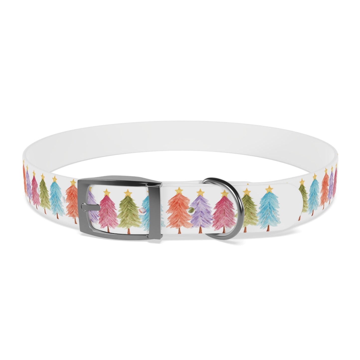 Colorful Christmas Tree Dog Collar