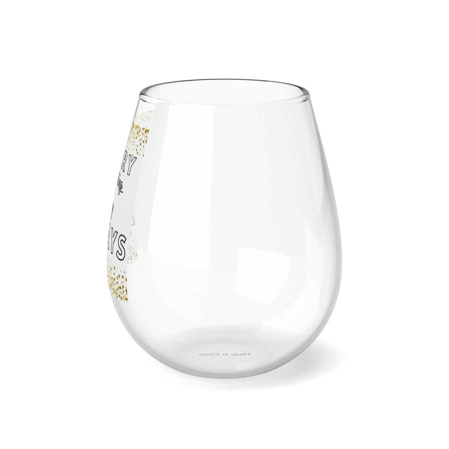 Merry Everything Christmas Holiday Stemless Wine Glass, 11.75oz