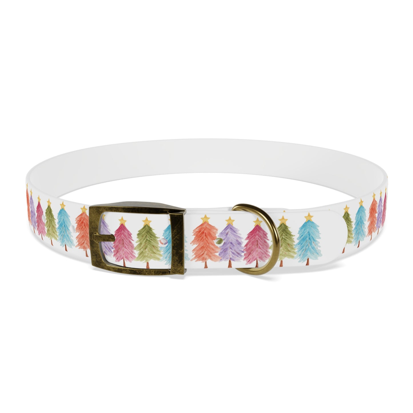 Colorful Christmas Tree Dog Collar