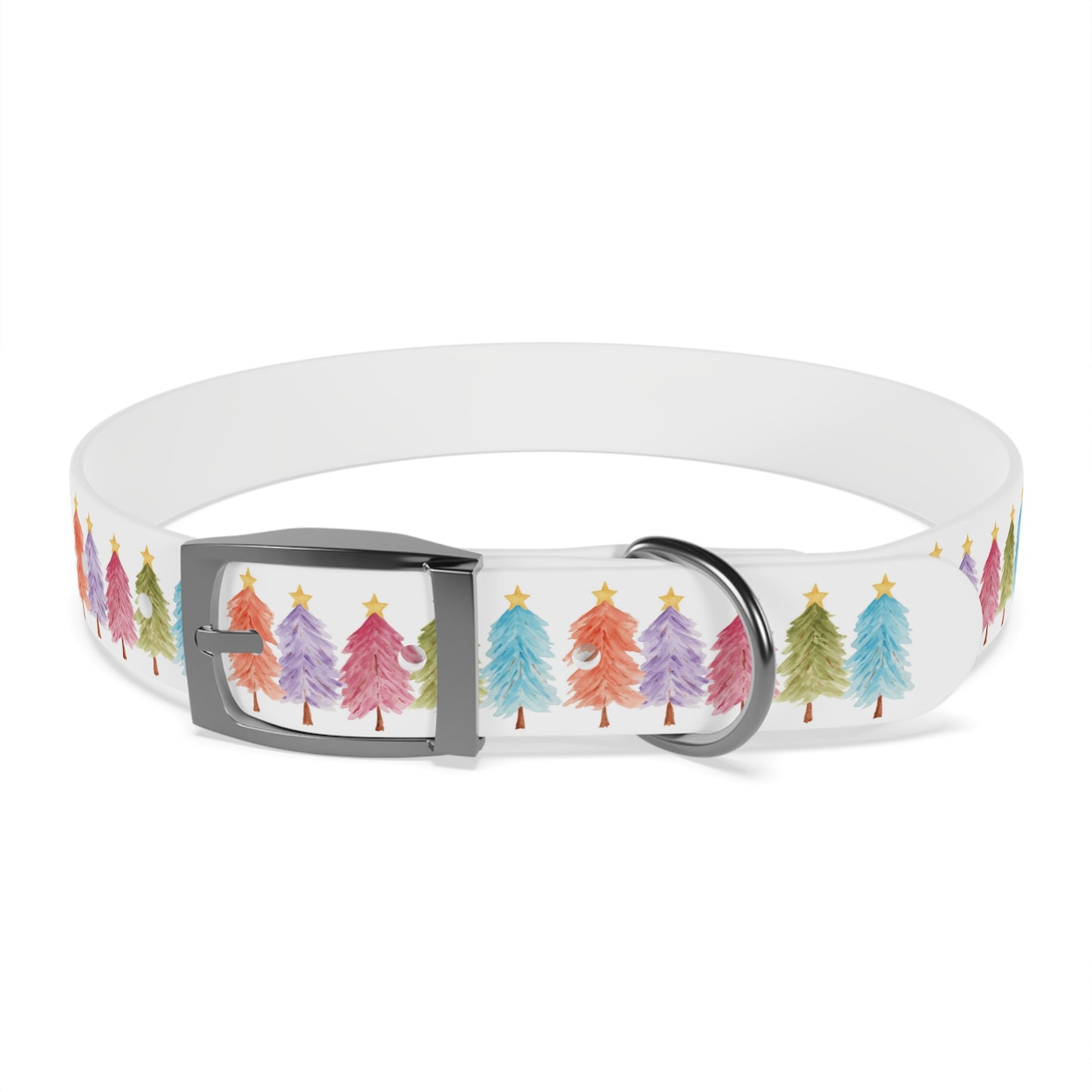 Colorful Christmas Tree Dog Collar