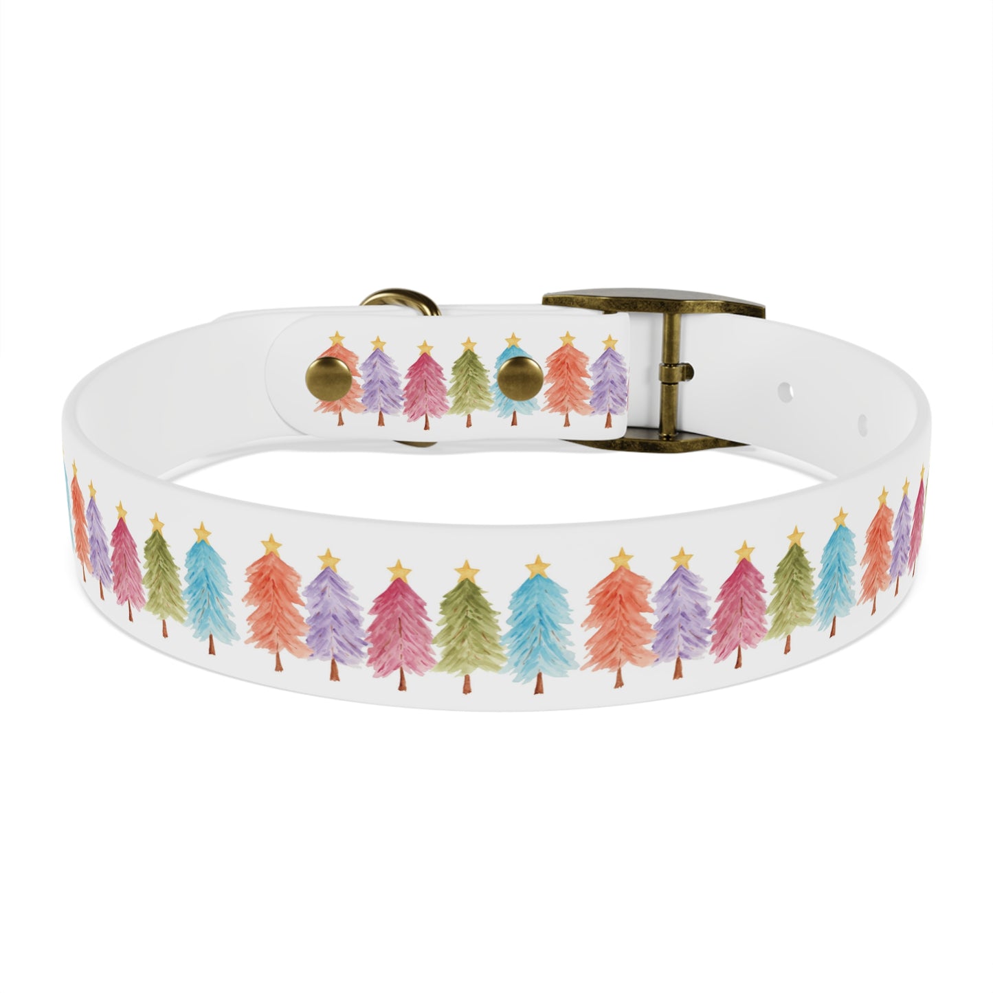 Colorful Christmas Tree Dog Collar