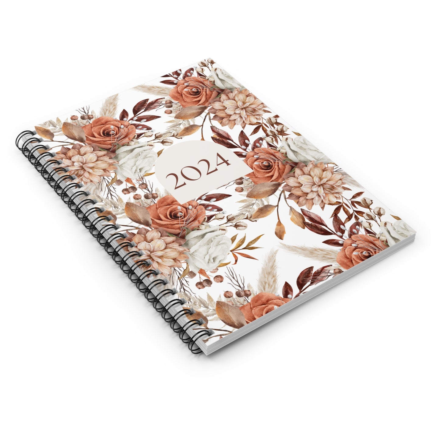 2024 Floral Spiral Notebook - Ruled Line