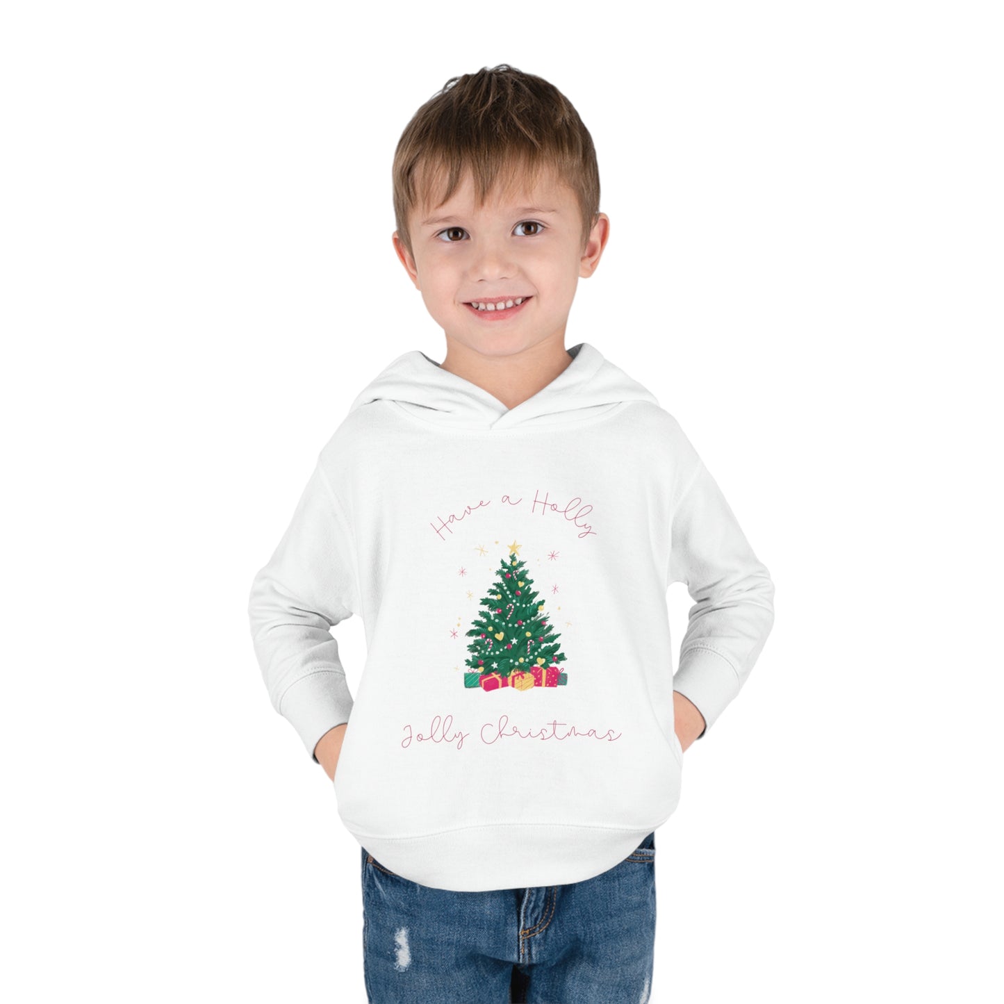 Toddler Holly Jolly Christmas Pullover Fleece Hoodie