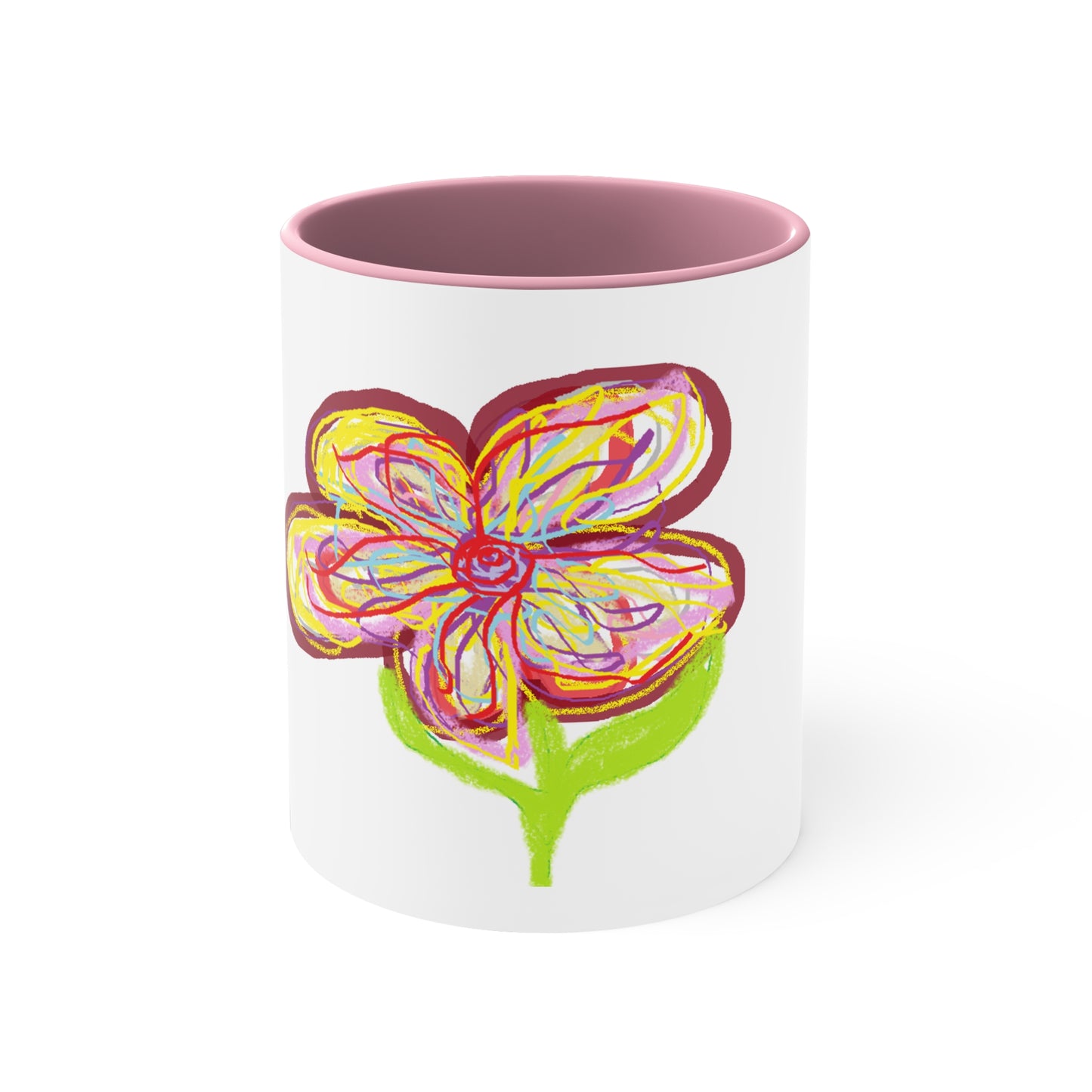 Drawn Flower Coffee Mug, 11oz