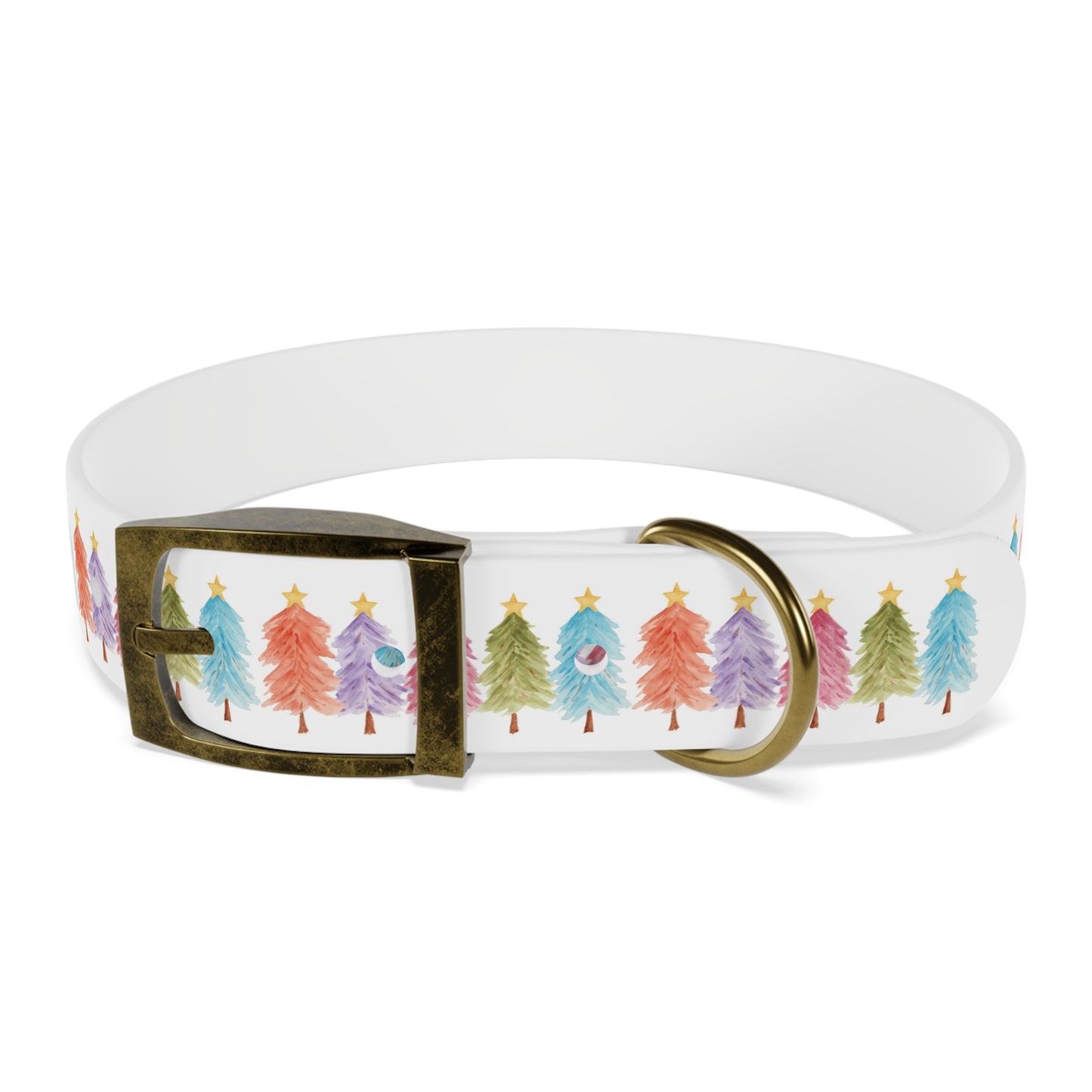 Colorful Christmas Tree Dog Collar