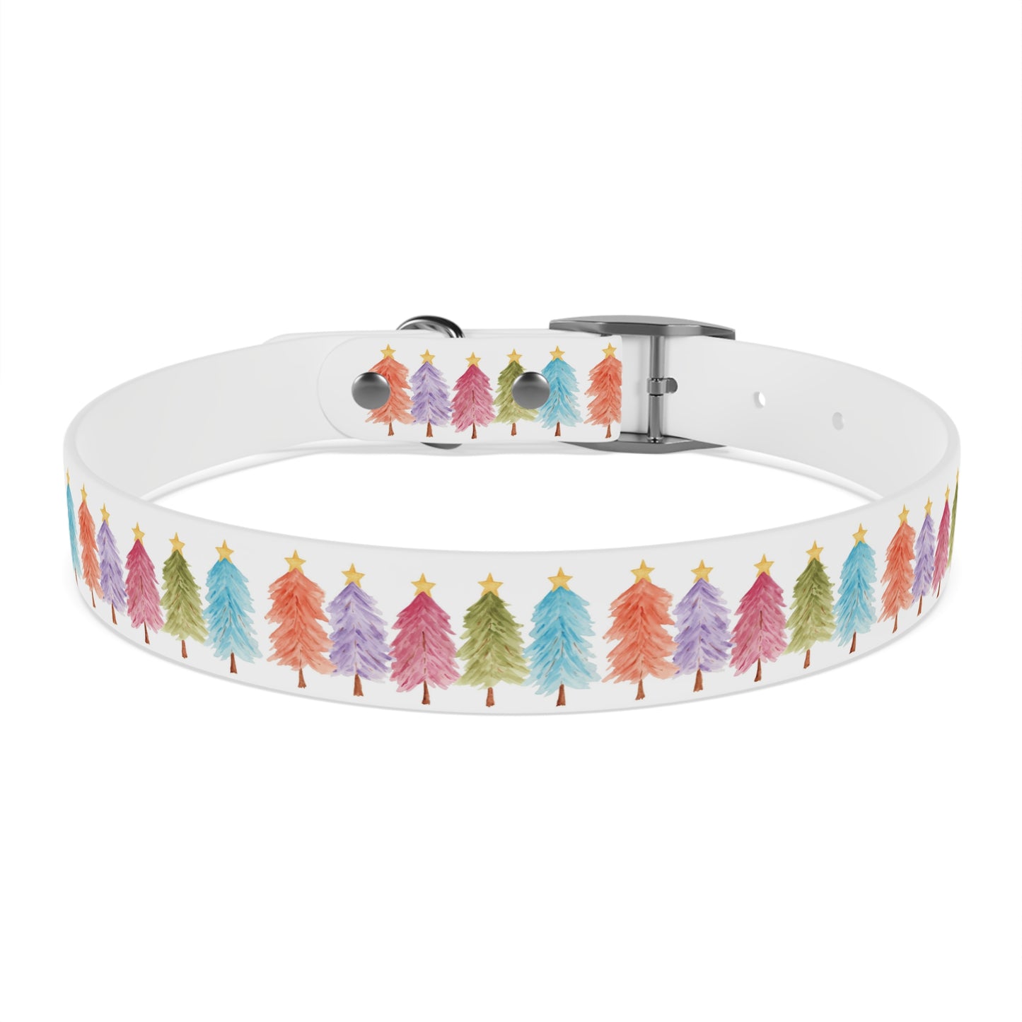 Colorful Christmas Tree Dog Collar