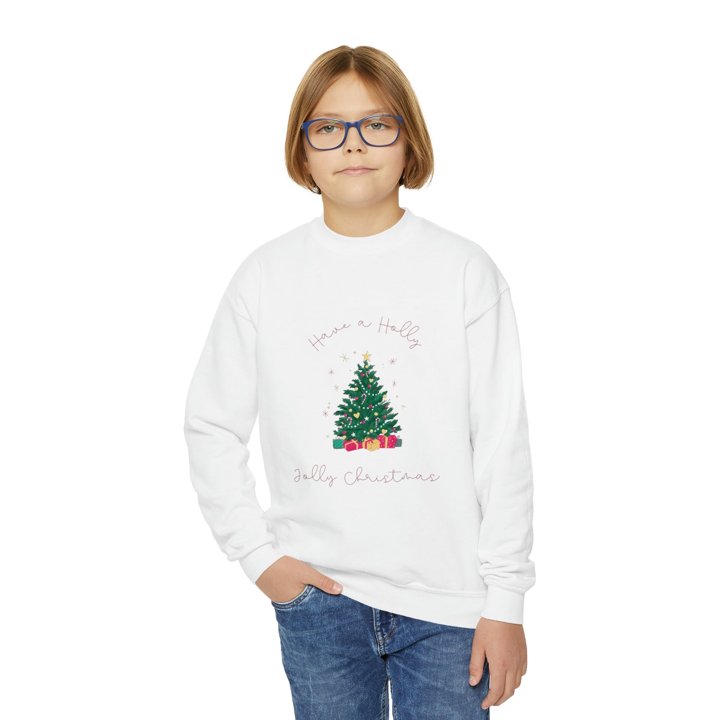 Holly Jolly Christmas Tree Youth Sweatshirt