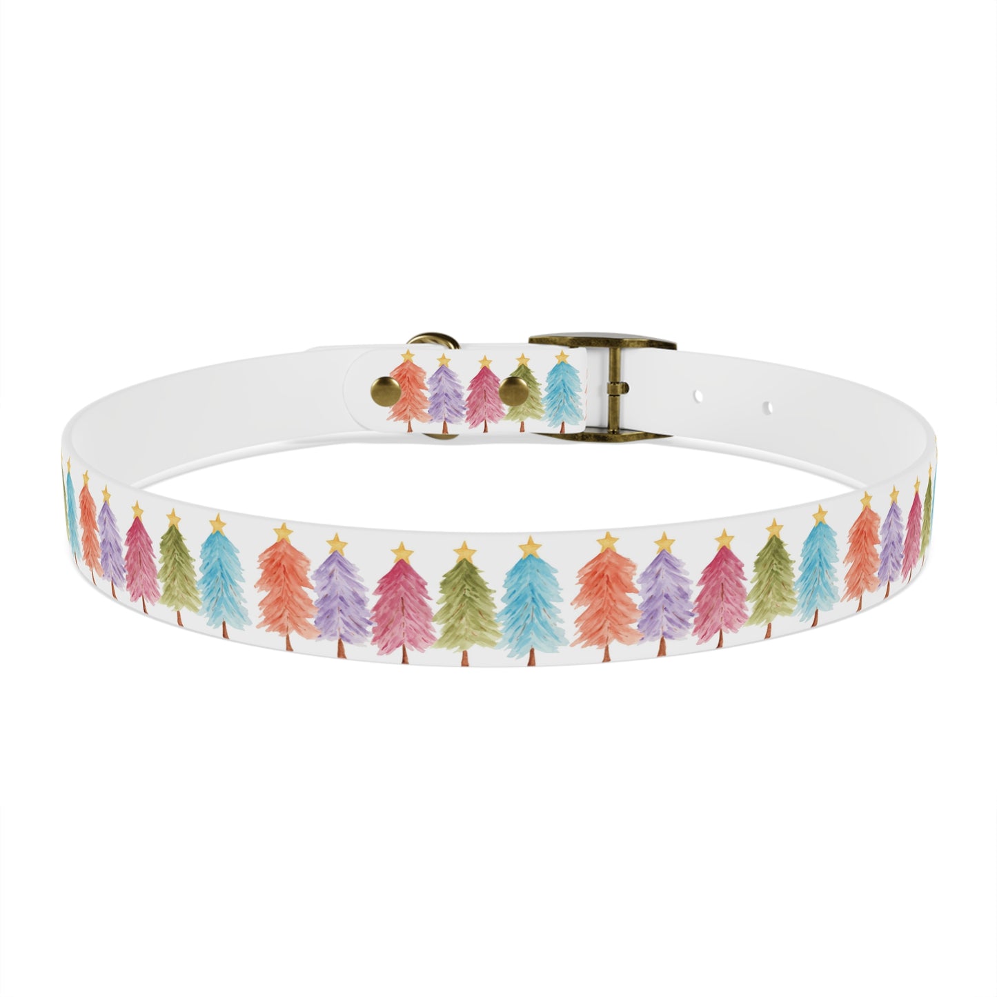 Colorful Christmas Tree Dog Collar