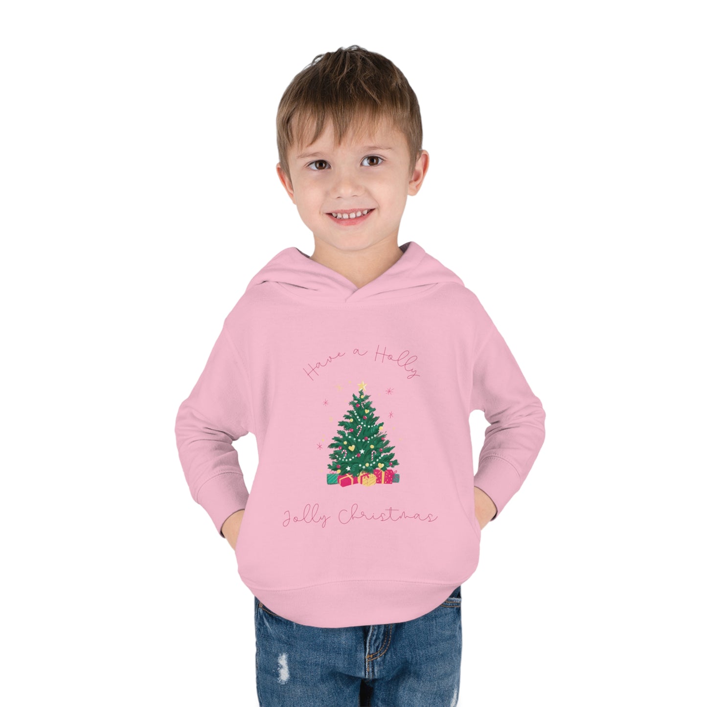 Toddler Holly Jolly Christmas Pullover Fleece Hoodie