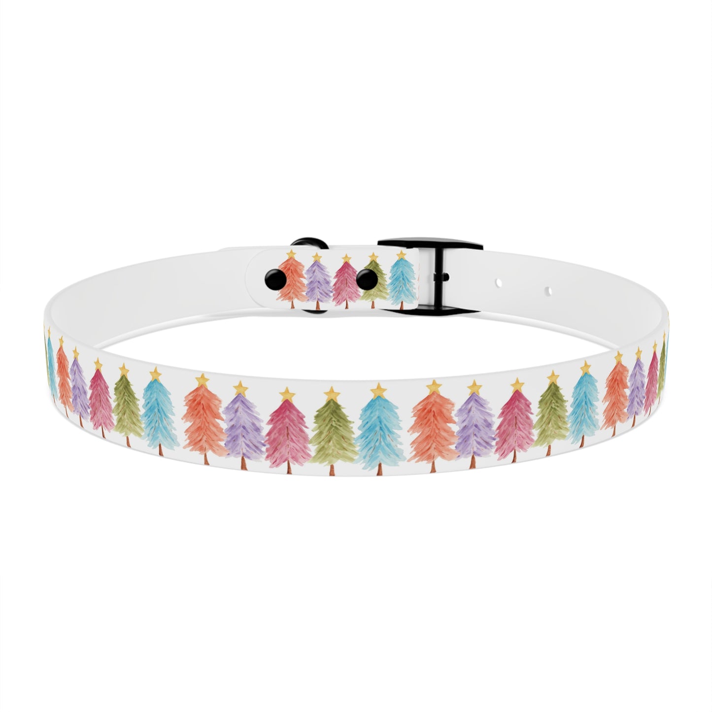 Colorful Christmas Tree Dog Collar